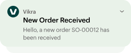 Instant notifications on Vikra app